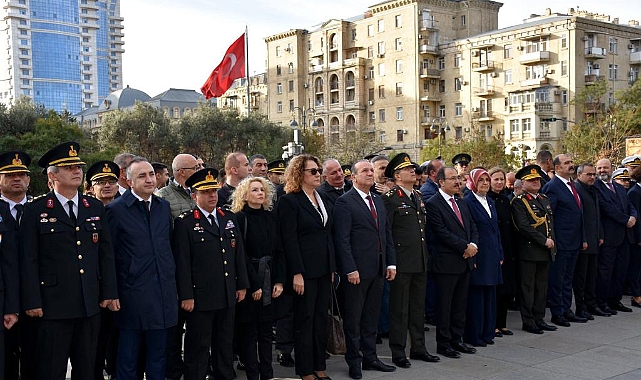 Bakan Ataoğlu, Azerbaycan başkenti Bakü'de Atatürk'ü anma törenine katıldı!